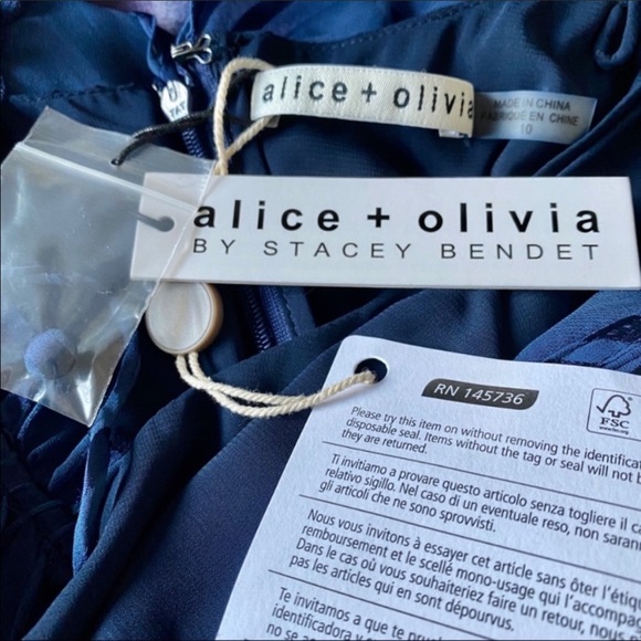 NWT ALICE + OLIVIA MINI STRIPE SAPPHIRE ROMPER - Picture 5 of 5